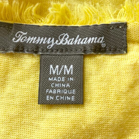 Tommy Bahama 100% Linen T-Shirt V-neck MicroFringe MED Summer Beachy Casual - Picture 7 of 8